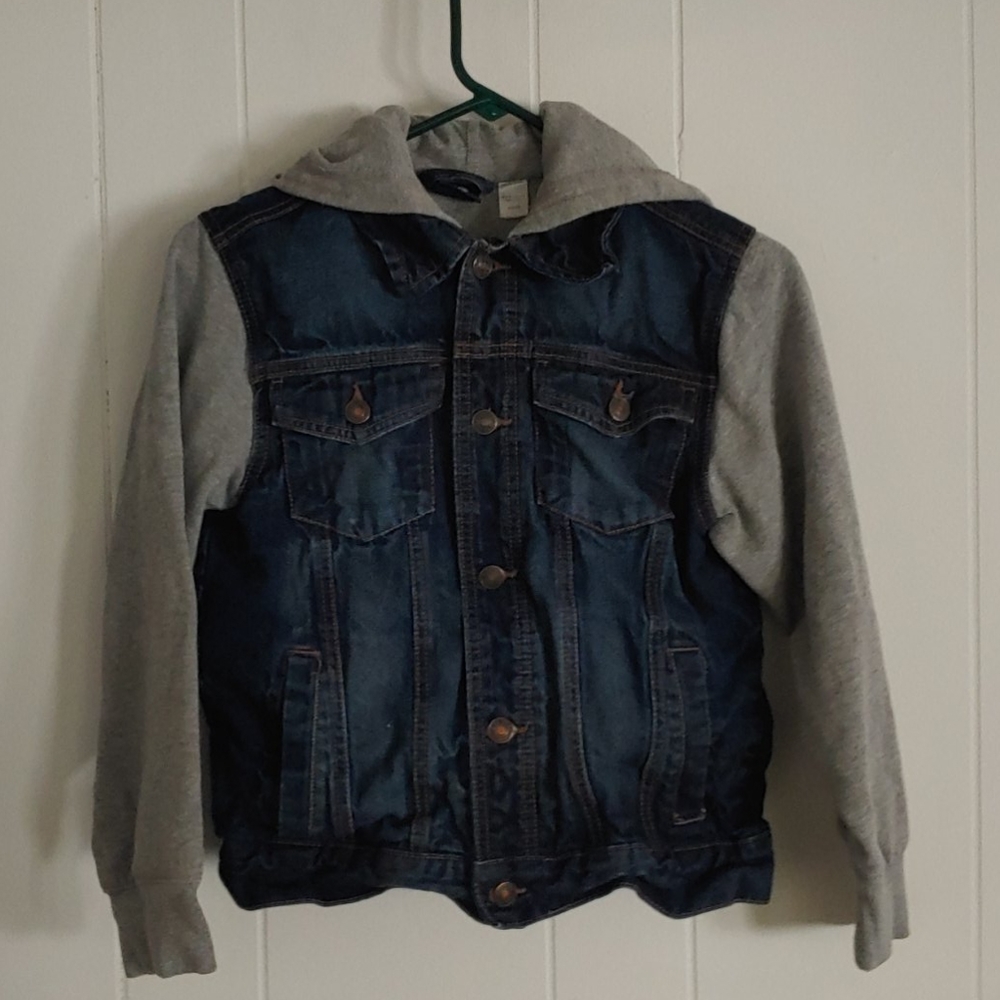 Route 66 blue jean jacket with hood.
